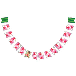 One In a Melon Personalized Birthday Photo Bunting Flags