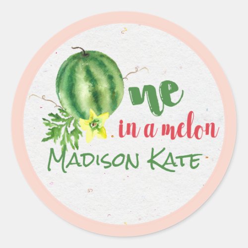 One in a Melon Personalized Birthday Stickers