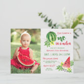 One in a Melon Photo Birthday Invitation (Standing Front)