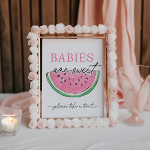 One In A Melon Sign Watermelon Babies Are Sweet