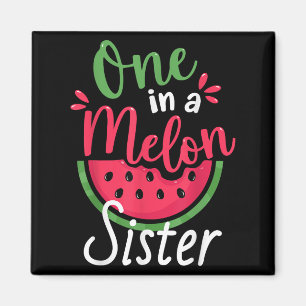 One In A Melon Sister 1st Birthday Summer Family M Magnet