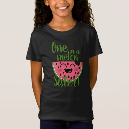 One in a Melon Sister Watermelon First Birthday T_Shirt