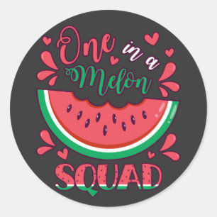 One in a Melon Squad B-Day Party Classic Round Sticker