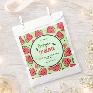 One in a Melon Summer 1st Birthday Thank You Favor Bag