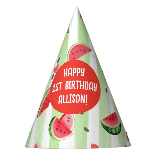 One in a melon Summer Fruit Girl Birthday Party Hat