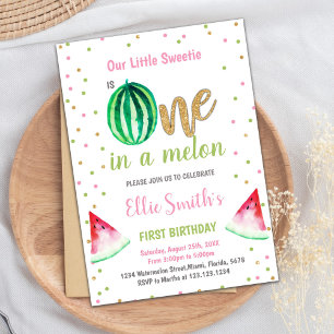 One in a Melon Summer Party Card for Girls