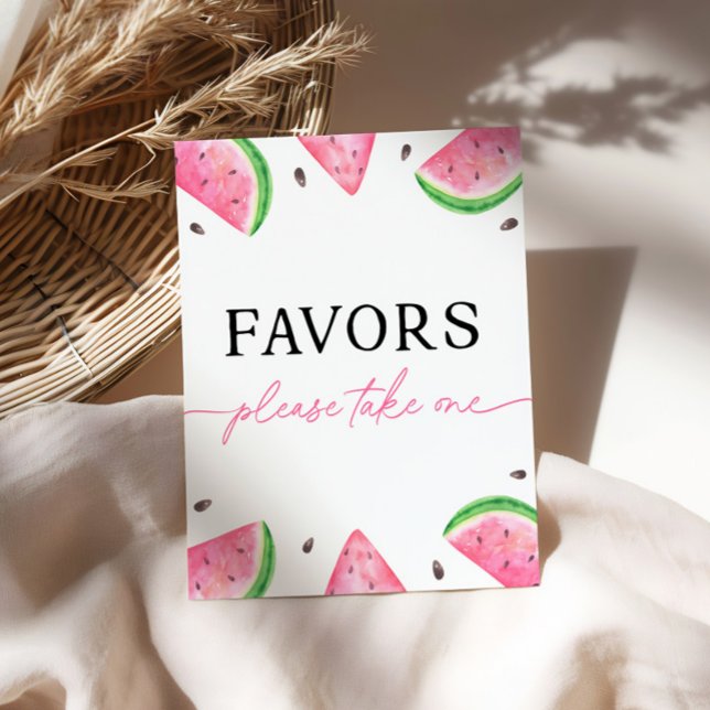 One In A Melon Table Sign Watermelon Favors Sign (Creator Uploaded)