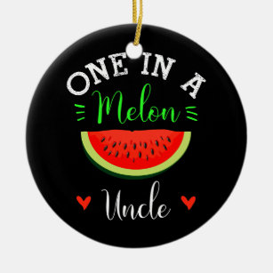 One In A Melon Uncle Watermelon Summer Funny Ceramic Ornament