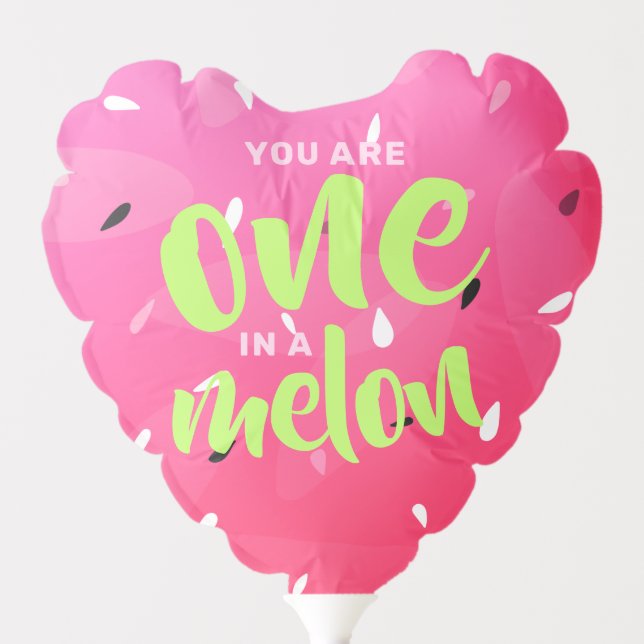One in a Melon Valentines Day Watermelon Love Balloon (Front)