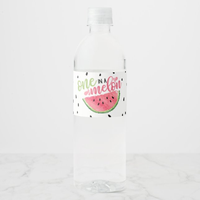 One in A Melon Water Bottle Label (Front)