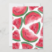 One in a Melon Watercolor Watermelon 1st Birthday Invitation (Back)