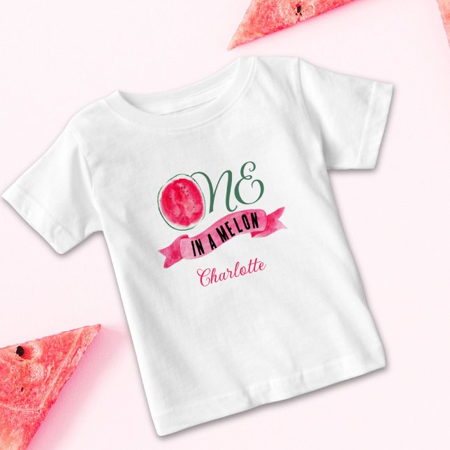 One in a Melon Watermelon 1st Birthday Baby T-Shirt (Creator Uploaded)