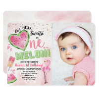One in a Melon Watermelon 1st Birthday Invitation