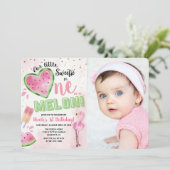 One in a Melon Watermelon 1st Birthday Invitation (Standing Front)