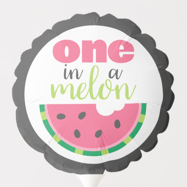 One in a Melon Watermelon 1st Birthday Party Favor Balloon (Back)