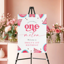 One in a Melon Watermelon 1st Birthday Welcome