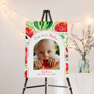 One In A Melon Watermelon Baby Photo 1st Birthday Foam Board