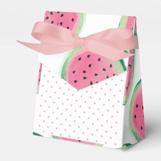 One in a Melon Watermelon Birthday Girl  Favor Boxes (Front Side)