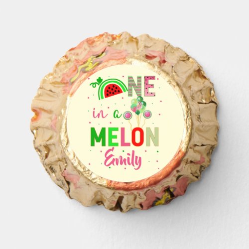 One in a Melon Watermelon Birthday Girl Reeses Peanut Butter Cups