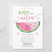 One in a Melon Watermelon Birthday Invitation (Front)