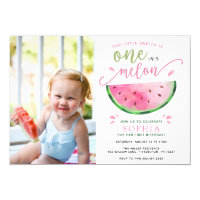 One in a Melon Watermelon Birthday Invitation