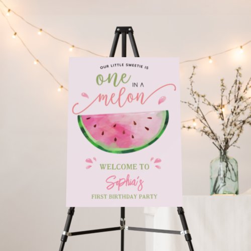 One in a Melon Watermelon Birthday Invitation Foam Board