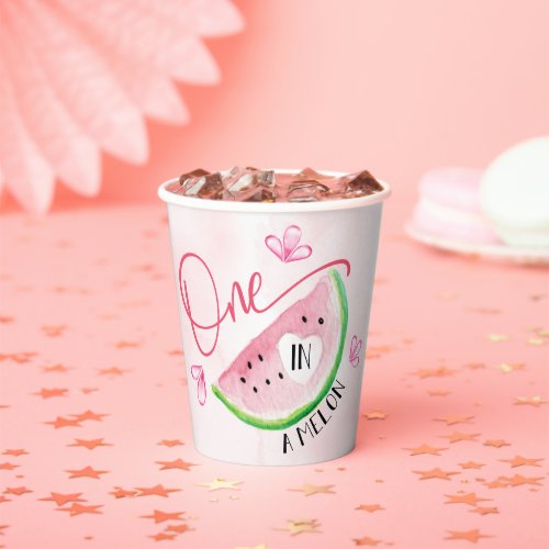 One in a Melon Watermelon Birthday Paper Cups