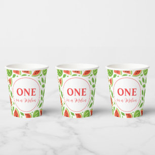 One In A Melon Watermelon Birthday Party Paper Cups