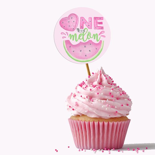 One In A Melon Watermelon Birthday Themed Classic Round Sticker