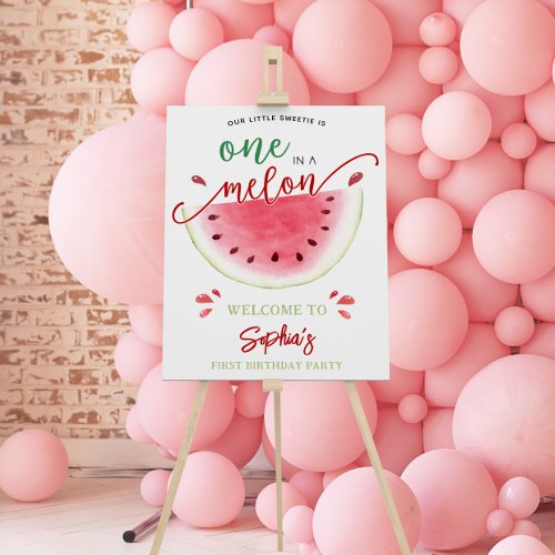 One in a Melon Watermelon Birthday Welcome Foam Board