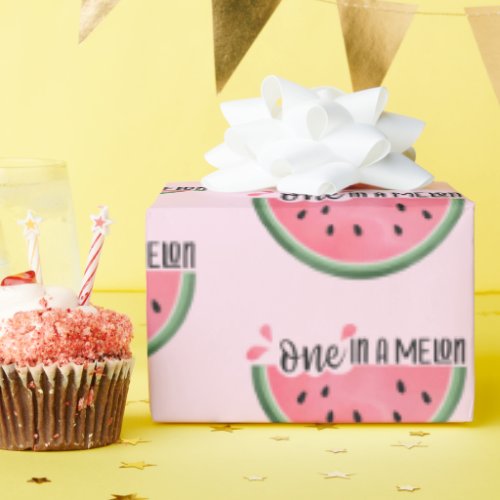 One In A Melon Watermelon Birthday Wrapping Paper