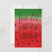 One In A Melon Watermelon Classroom Valentine Invitation (Front)