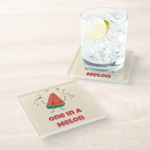 One in a Melon – Watermelon Coaster Design