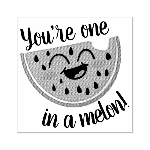 One in a Melon Watermelon Cute Cartoon Funny Rubber Stamp