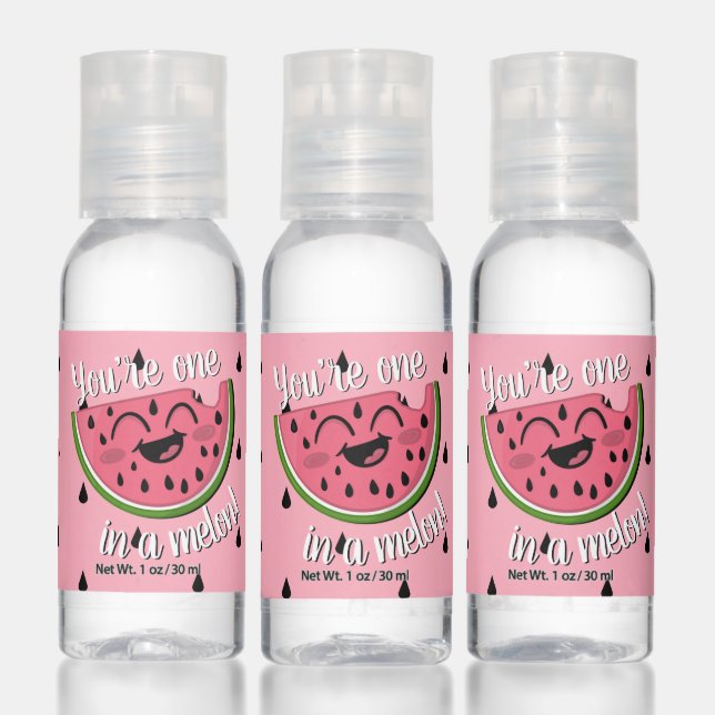 One in a Melon Watermelon Cute First Birthday Hand Sanitizer (Set)