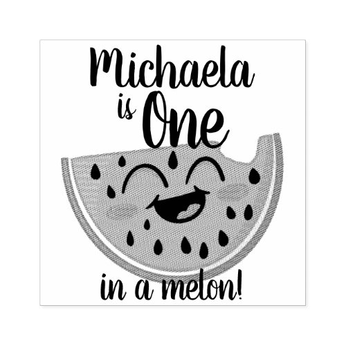 One in a Melon Watermelon Cute First Birthday Rubber Stamp