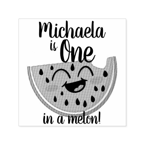 One in a Melon Watermelon Cute First Birthday Self_inking Stamp