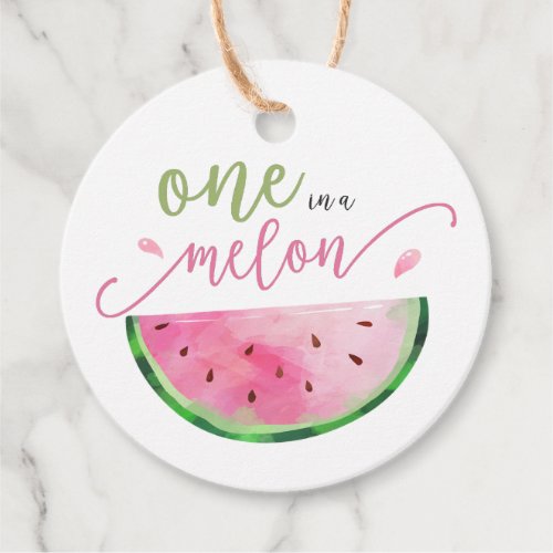 One in a Melon Watermelon Favor Tag