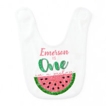 One in a melon, Watermelon First Birthday Bib One in a melon, Watermelon First Birthday Bib