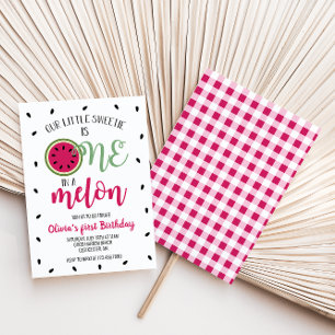 One in a Melon Watermelon First Birthday Invitatio Invitation