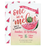 One in a Melon Watermelon First Birthday Invite