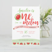 One in a Melon Watermelon First Birthday Invite (Standing Front)