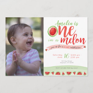 One in a Melon Watermelon First Birthday Invite