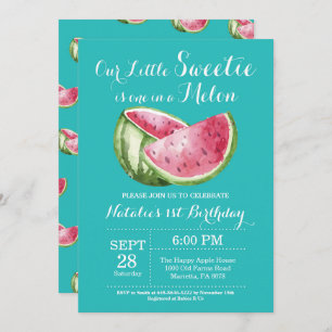 One in a Melon Watermelon First Birthday Invite