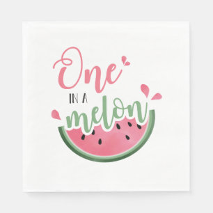 One in a Melon Watermelon First Birthday Napkins