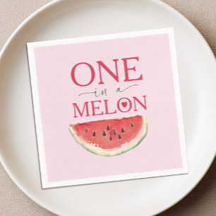 One in a Melon Watermelon First Birthday Napkins