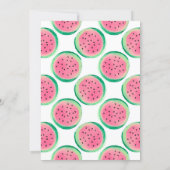 One in a Melon Watermelon First Birthday Party Invitation (Back)
