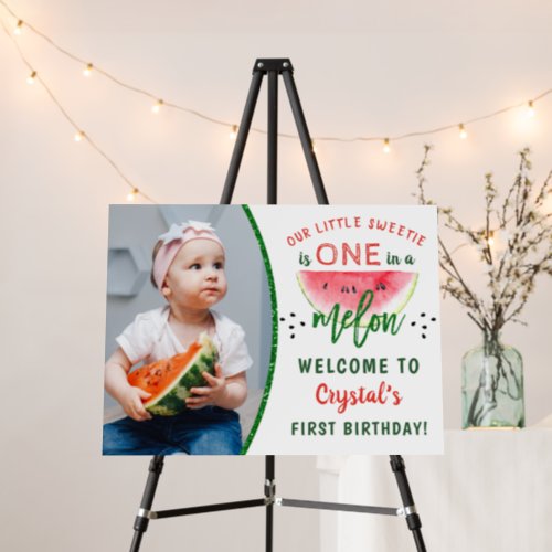 One in a Melon Watermelon First Birthday Photo Foam Board