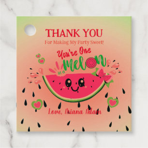 One In a Melon Watermelon First Birthday Thank You Favor Tags