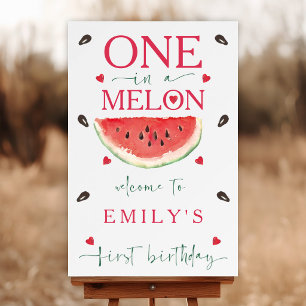 One in a Melon Watermelon First Birthday Welcome Foam Board